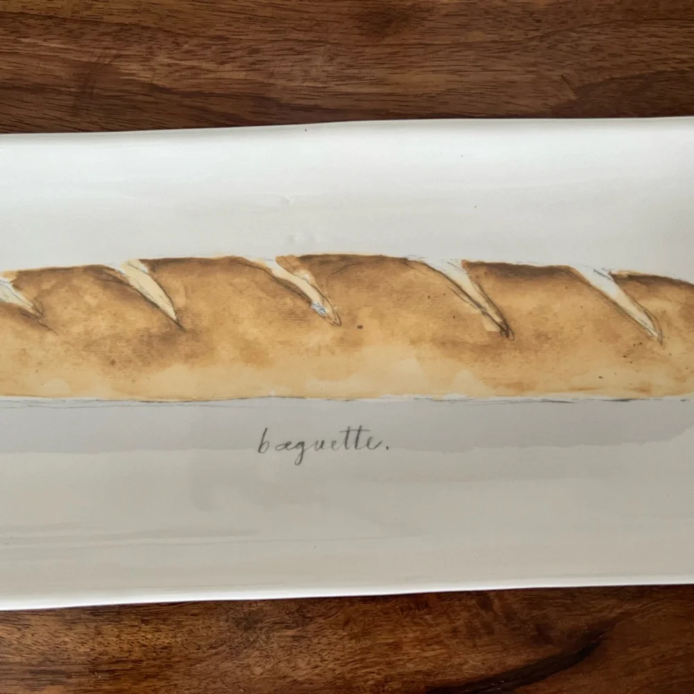 Crate & Barrel Rectangular Baguette Serving Platter
